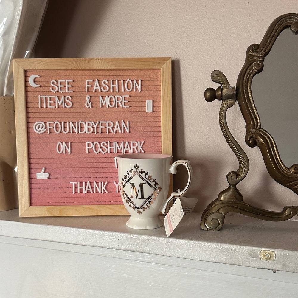 Ashland - Ceramic Cottage-Core Style Tea Mug with "M" Initial